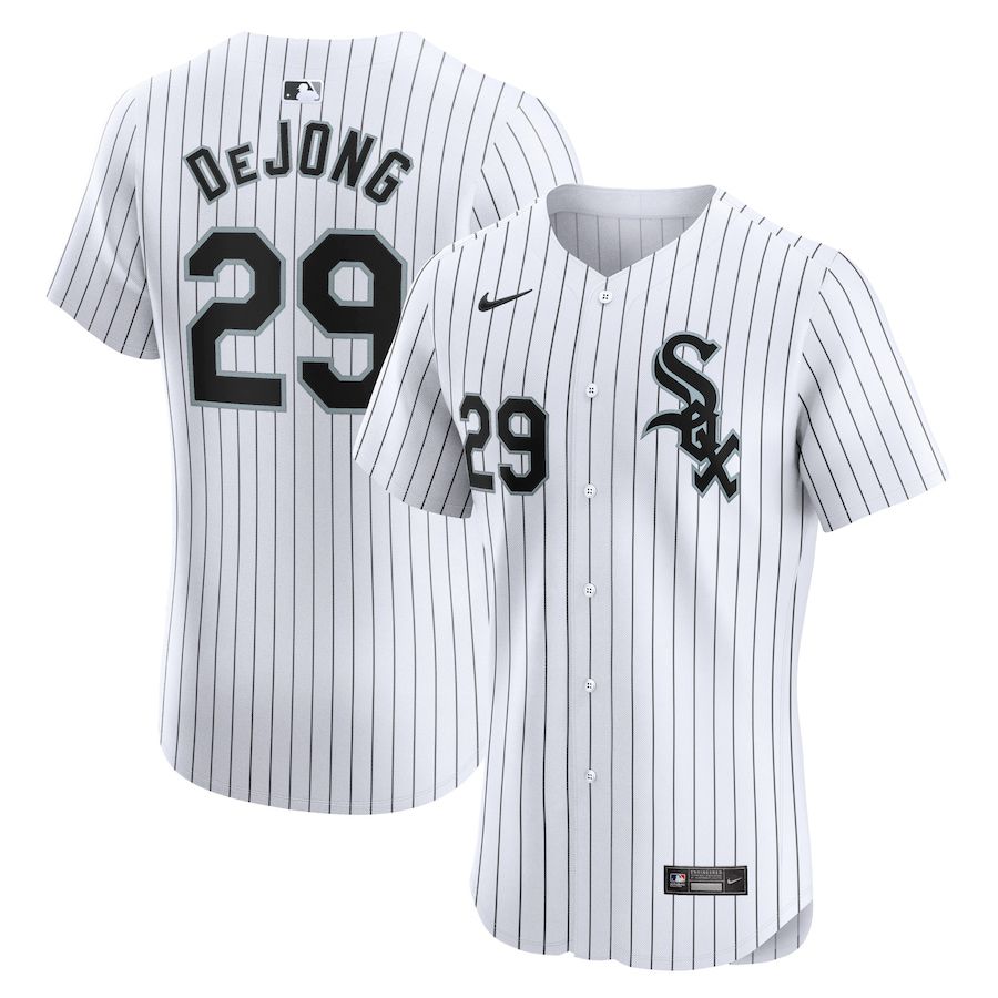 Men Chicago White Sox #29 Paul DeJong Nike White Home Elite Player MLB Jersey